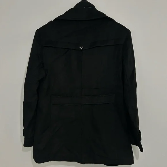 Men’s Wool/Polyester Blend Black Coat - Picture 4 of 15
